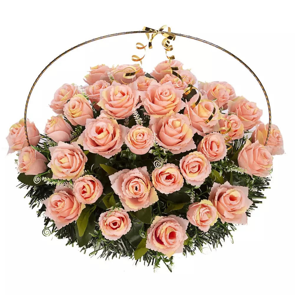 Фотография Корзина овальная розы одного цвета РИ5001